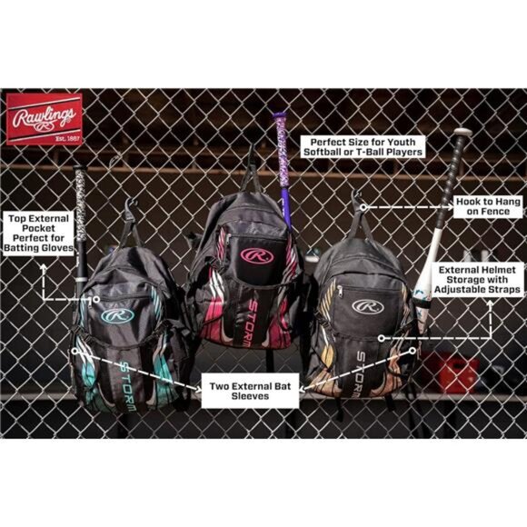 Storm Backpack Equipment Bag | Girls T-Ball/Youth Baseball & Softball - Picture 4 of 7